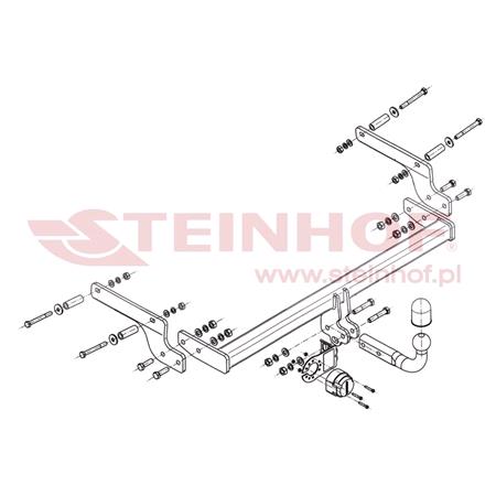 Steinhof Towbar (fixed with 2 bolts) for Dacia LOGAN II, 2013 Onwards