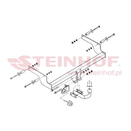 Steinhof Towbar (fixed with 2 bolts) for Dacia LOGAN,  2004 2012