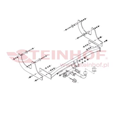 Steinhof Towbar (fixed with 2 bolts) for Dacia LOGAN MCV, 2007 2013