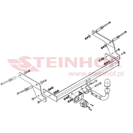 Steinhof Towbar (fixed with 2 bolts) for Dacia SANDERO, 2013 Onwards