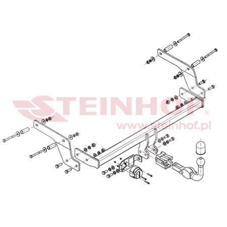 Steinhof Automatic Detachable Towbar (horizontal system) for Dacia SANDERO stepway, 2013 Onwards