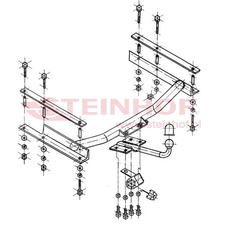 Steinhof Towbar (fixed with 4 bolts) for Daewoo ESPERO, 1995 1999