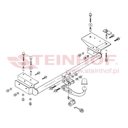 Steinhof Towbar (fixed with 2 bolts) for Daewoo LANOS, 1997 2003