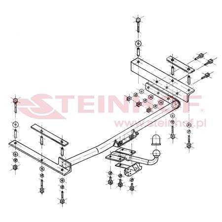 Steinhof Towbar (fixed with 4 bolts) for Daewoo NEXIA, 1995 1997