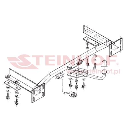 Steinhof Towbar (fixed with 4 bolts) for Chrysler VOYAGER Mk II, 1995 2001