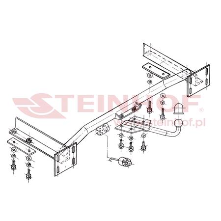 Steinhof Towbar (fixed with 4 bolts) for Dodge CARAVAN II, 1995 2001