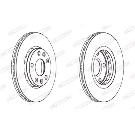 FERODO PREMIER Front Axle Brake Discs (Pair)   Diameter: 280mm   DDF1728C