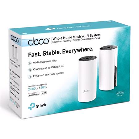 TP Link Deco M4 AC1200 Whole Home Mesh Wi Fi System   2 Pack