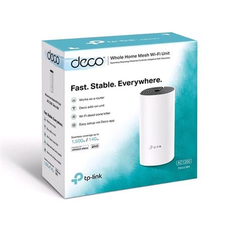 Tp Link Ac1200 Deco M4 3 Pack Mesh Wifi System   4,000 Sq Ft Coverage