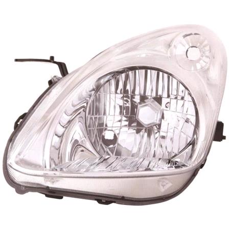 Left Headlamp (Halogen, Takes H4 Bulb, With Loadlevel Adjustment, Supplied Without Motor) for Nissan PIXO 2009 on