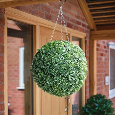 Artificial Topiary Hanging Ball Herbaceous Effect   30cm