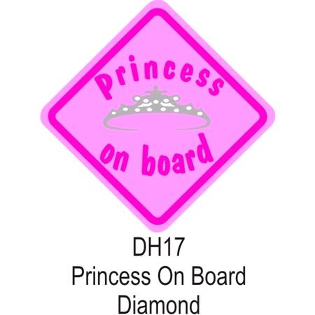 Castle Promotions Suction Cup Diamond Sign   Pink   Princess On Board