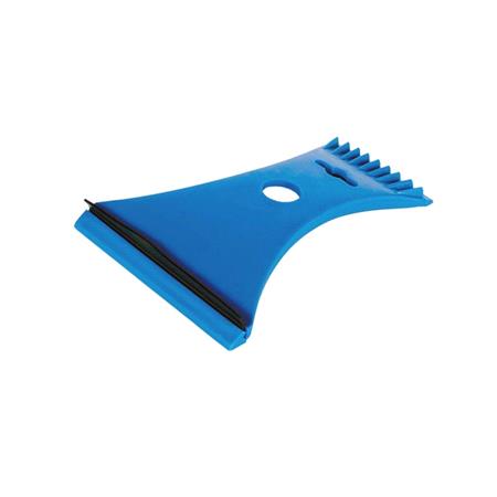 Double Sided Windscreen Ice Scraper With Rubber Squeege