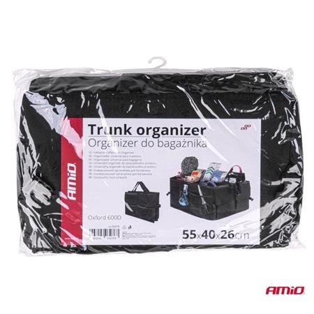 Black Foldable Trunk Organizer   55 x 38 x 26 cm