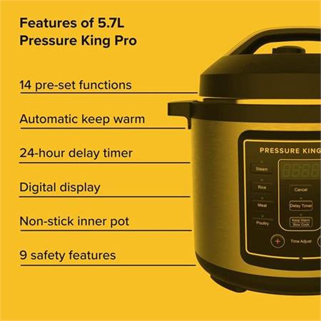 Drew & Cole Pressure King Pro 5.7L Digital Pressure Cooker   14 In 1