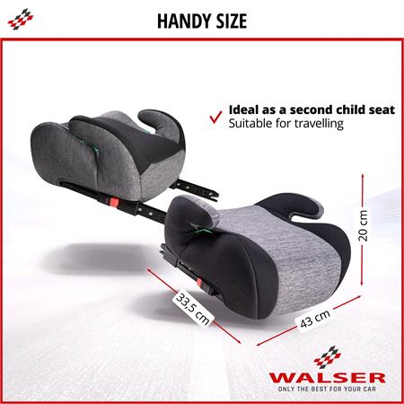 Walser Raffi Child Car Booster Seat with Isofix   Black Grey