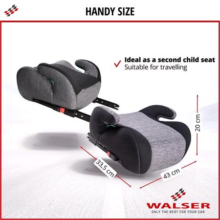 Walser Raffi Child Car Booster Seat with Isofix   Grey Black