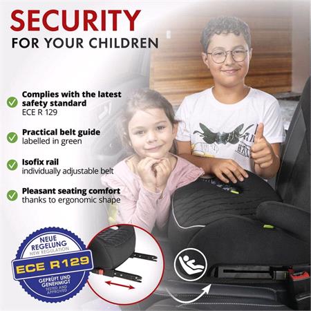 Walser Andy Child Car Booster Seat with Isofix   Black