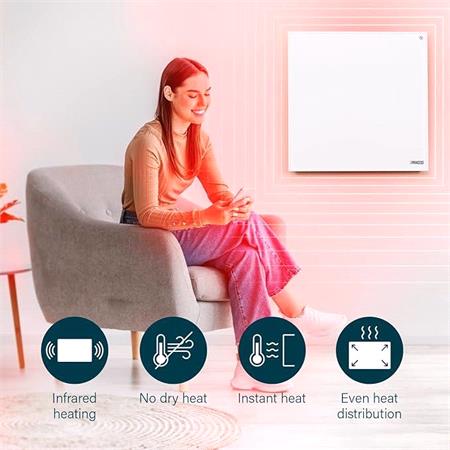 Smart Infrared Panel Heater White 350W