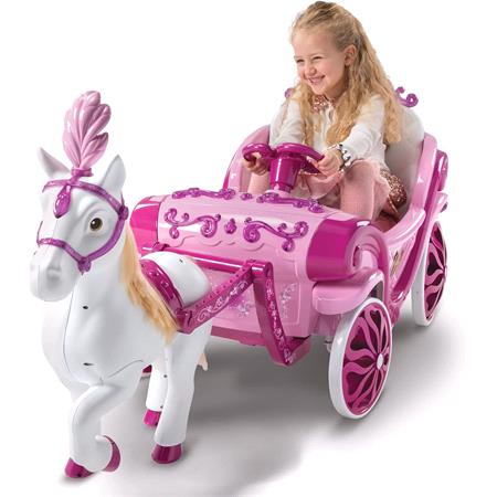 Disney Princess Horse & Carriage Electric Ride On   6v Pink