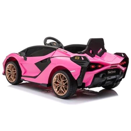 Lamborghini Sian Electric Ride On Car with Parents Remote   12v Pink