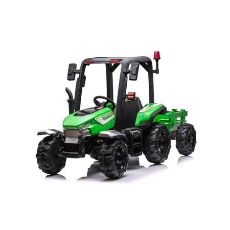 Kids Electric Ride On Tractor Multi Terrain   24v Green