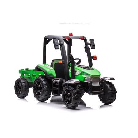 Kids Electric Ride On Tractor Multi Terrain   24v Green