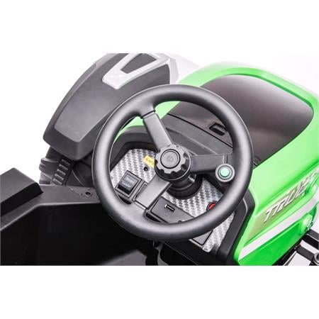 Kids Electric Ride On Tractor Multi Terrain   24v Green