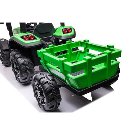 Kids Electric Ride On Tractor Multi Terrain   24v Green