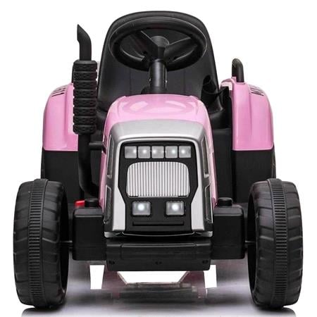 Electric Ride On Tractor & Trailer With Parental Control   12v Pink