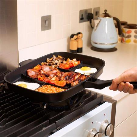 Lazy Man Frying Pan   5 Compartments