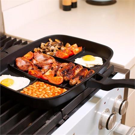 Lazy Man Frying Pan   5 Compartments