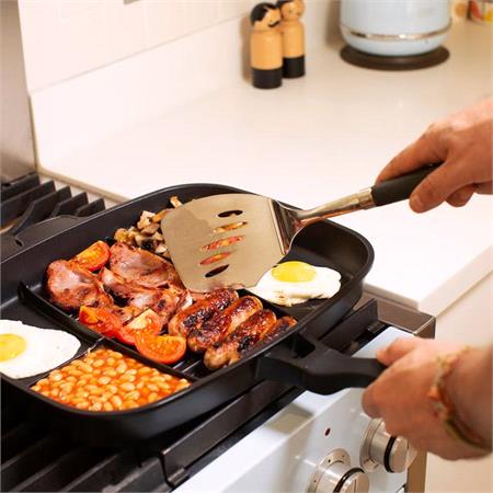 Lazy Man Frying Pan   5 Compartments