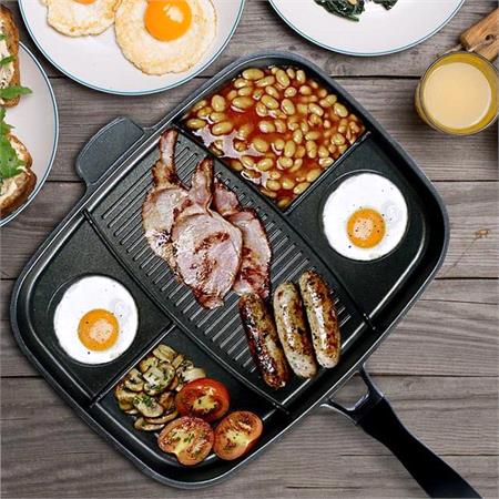 Lazy Man Frying Pan   5 Compartments