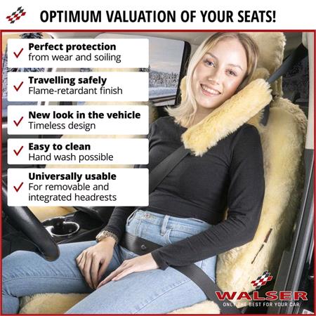 Walser Maria Universal Lambskin Car Seat Cover   Black   Kia EV2 2026 Onwards