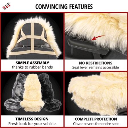 Walser Maria Universal Lambskin Car Seat Cover   Black   Kia EV2 2026 Onwards