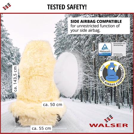 Walser Maria Universal Lambskin Car Seat Cover   Black   Kia EV2 2026 Onwards