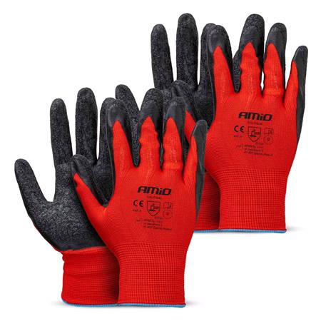 Latex Coated Safety Gloves Size L   2 Pairs