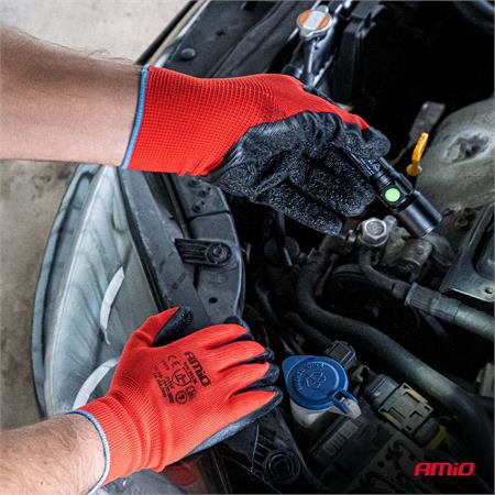 Latex Coated Safety Work Gloves Size M    2 Pairs