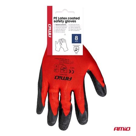 Latex Coated Safety Work Gloves Size M    2 Pairs