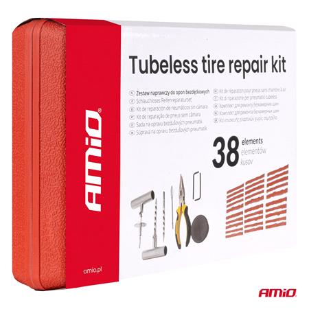 38 Piece Tubeless Tyre Repair Kit   For Permanent Repairs