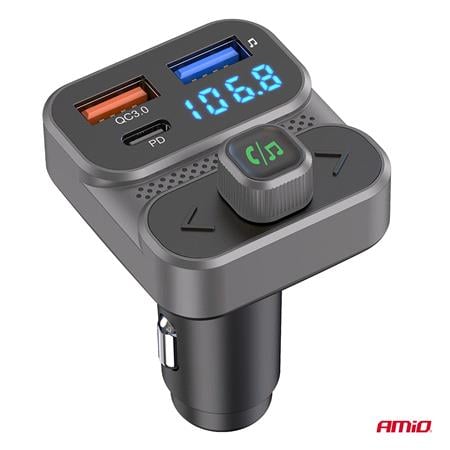 Bluetooth Car FM Transmitter With 2 USB and 1 USB C Port   12v / 24v