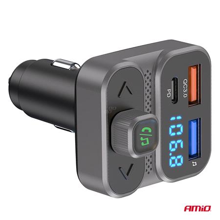 Bluetooth Car FM Transmitter With 2 USB and 1 USB C Port   12v / 24v