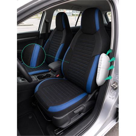 CHAMPION Style Seat Covers with Fixed Headrests (Black/Blue) For Citroen C ZERO 2010 Onwards