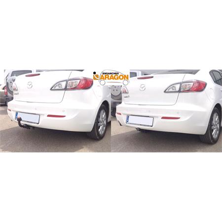 Aragon Horizontaly Removable Towbar for Mazda 3 Saloon 2009 to 2013