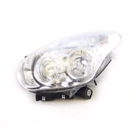 Left Headlamp (Twin Reflector, Halogen, Takes H7/H1 Bulbs, Supplied Without Bulbs, Original Equipment) for Fiat DOBLO 2010 on