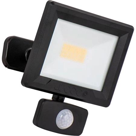 Luceco Essence Multi Position Floodlight 20W 2100lm 4000K IP65 PIR Dask or Dawn   Black