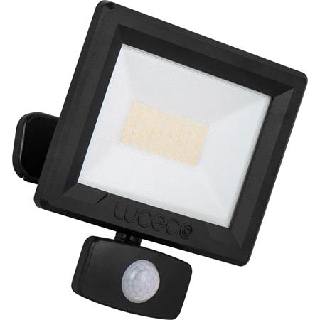 Luceco Essence Multi Position Floodlight 30W 3150lm 4000K IP65 PIR Dask or Dawn   Black