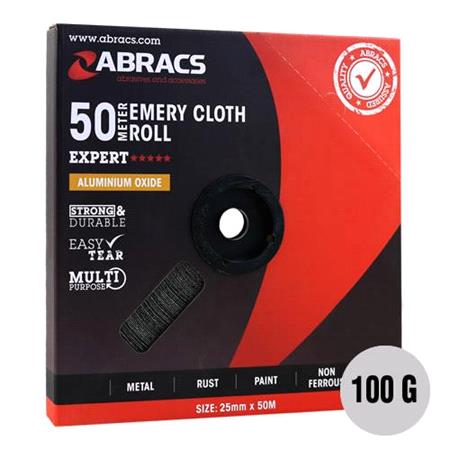 Abracs 25mm x 50m 100 grit Emery Roll