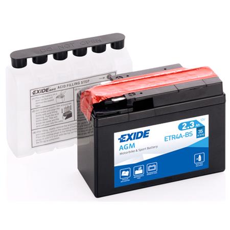 Exide ETR4ABS Dry AGM Motorcycle Battery 1 Year Warranty